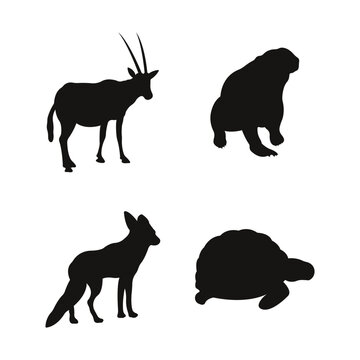 Animal Day Silhouette set. World stray animals day 4 April.