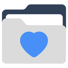 Love folder icon in flat design 