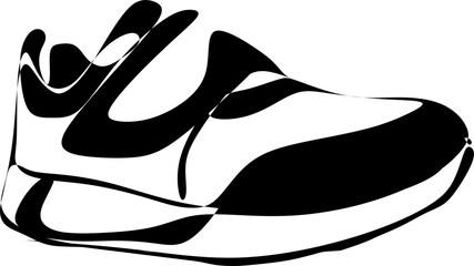 a black and white silhouette of a shoes