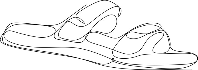 one line art. one continuous line art of slippers for style