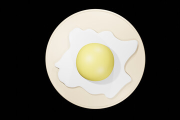 egg on black background
