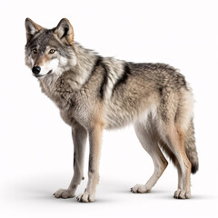 Fototapeta premium Wolf isolated on white background.