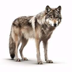 Fototapeta premium Wolf isolated on white background.