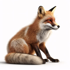 Fototapeta premium Fox isolated on white background.