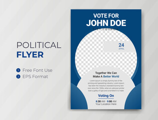 Political flyer design for event campaign poster template