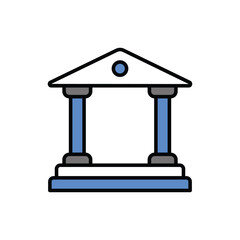 Bank icon vector stock.