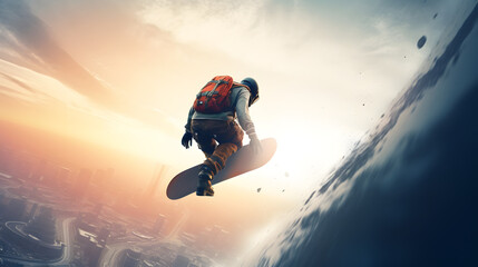 Action sports adrenaline risk passion Hyper-realistic  created with generative AI
