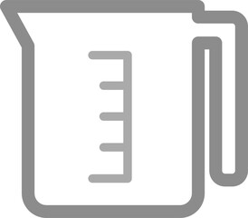 計量カップのシンプルなモノクロイラスト