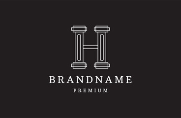 letter h law firm  logo vector luxury simple design with white color
