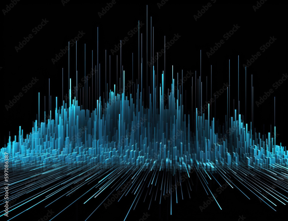 Wall mural glow line abstract graphics,created with generative ai tecnology.