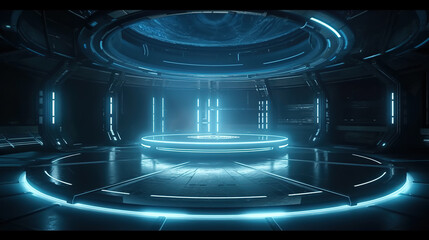 Science fiction mechanical base,created with Generative AI tecnology.