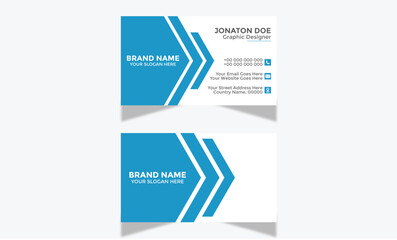 Modern Corporate and Creative Business Card Design Template Double-sided -Horizontal Name Card Simple and Clean Visiting  Card Vector illustration Colorful Business Card