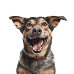 Collection of dogs. Joyful facial expression. Transparent background. Generative AI