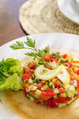 moroccan salad, Berbari Moroccan cuisine, Medchar Ghanem , Asilah, morocco, africa
