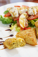 typical moroccan briouat, Berbari Moroccan cuisine, Medchar Ghanem , Asilah, morocco, africa