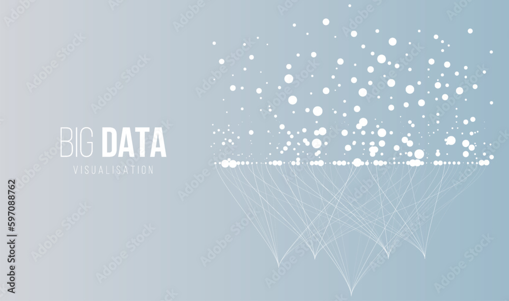 Aufkleber Big data visual information background. Social network concept. Connection vector background.