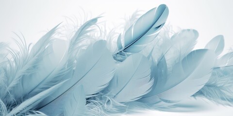 Fototapeta na wymiar Blue feathers background made with generative ai