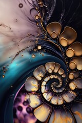 Abstract fluid alcohol ink background texture made with generated ai