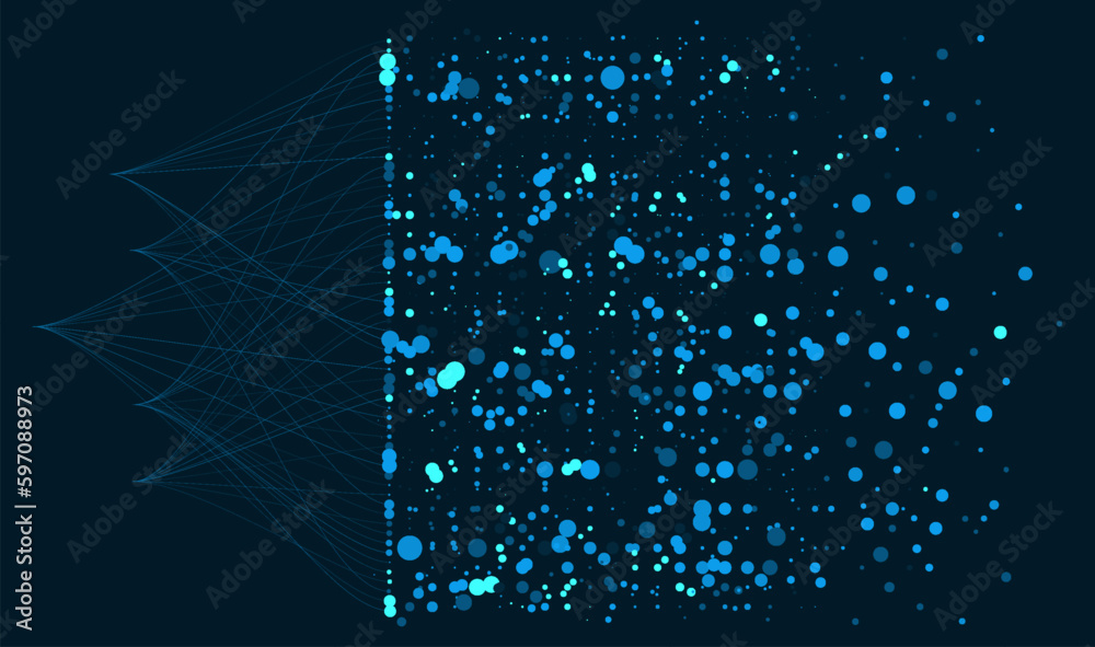 Aufkleber Big data visual information background. Social network concept. Connection vector background.
