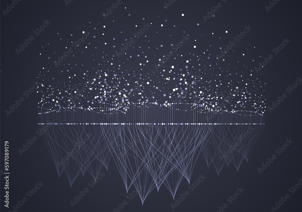 Aufkleber Big data visual information background. Social network concept. Connection vector background.
