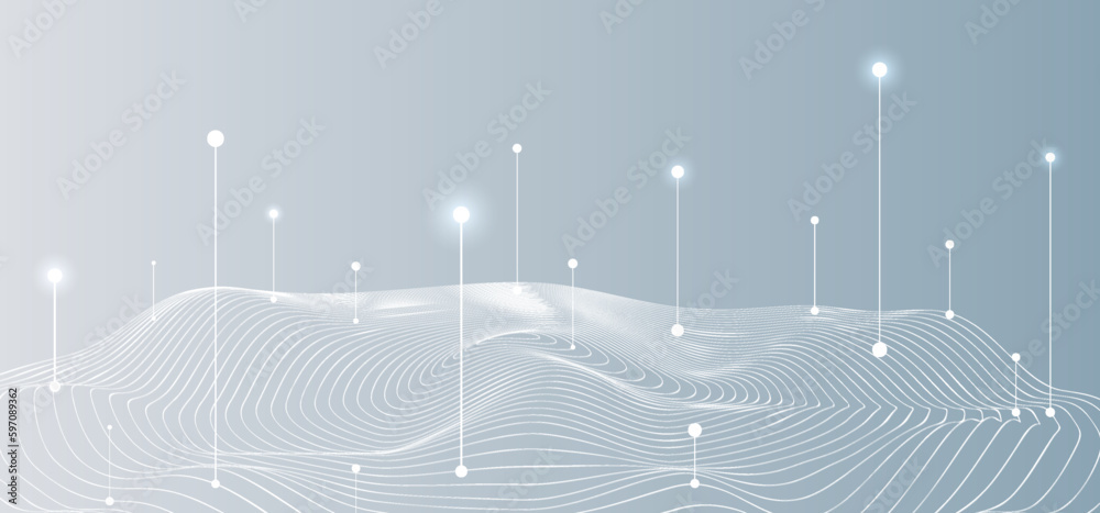 Aufkleber Big data visual information background. Social network concept. Connection vector background.