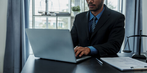 Portrait of successful mixed race asian indian chinese handsome businessman lawyer closes the deal with the client concepts of law, advice, legal services.