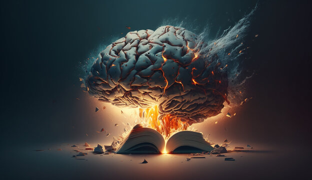 concept brain explosion illustration. Generative AI