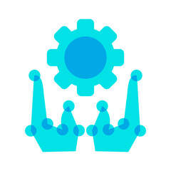 gear with hand system automation icon vector illustration