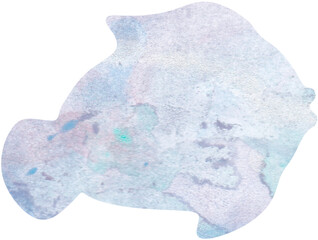 Watercolor sea fish isolated on white background. Blue and violet wash technic. Ocean animal shape element. Design element of vacation, travel, sea life. T-shirt, printing.