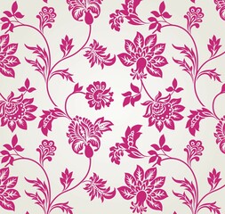 Fototapeta premium Colorful wedding card design, paisley floral pattern , India 
