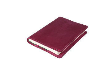 burgundy notepad isolated on white background