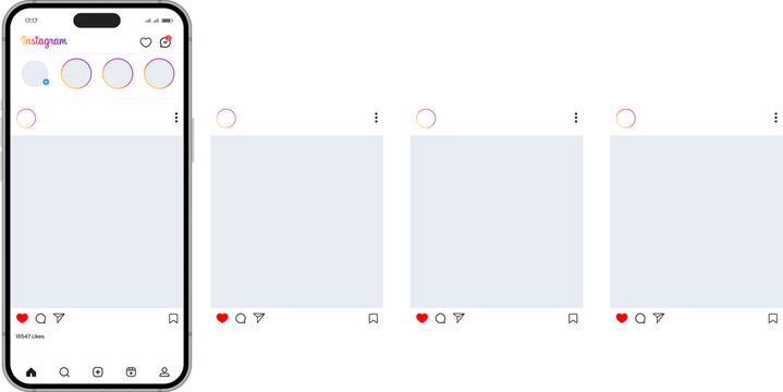 Instagram carousel or slide pages interface post mockup