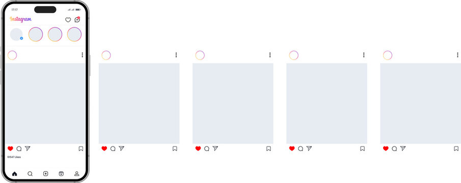 Instagram carousel or slide pages interface post mockup
