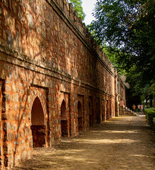 Fort walls at Lodhi gardens which is joggers paradise located in beautiful green surroundings in Delhi