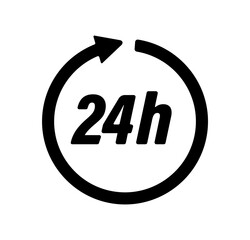 24 hours vector icon illustration