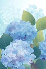 The illustration  of hydrangea, ai contents by Midjourney