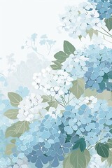 The illustration  of hydrangea, ai contents by Midjourney