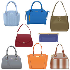 Vector Fashion Female Handbags Set 3