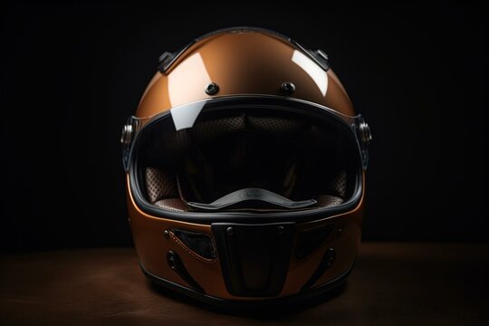 PNG Of A Motorcycle Helmet With An Open Face. Generative AI