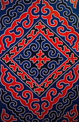 Traditional Kazakh ornament. An ornament that has been embroidered on carpets, blankets and other textiles since ancient times by the people of Kazakhstan. Decorative and applied art of nomads. 