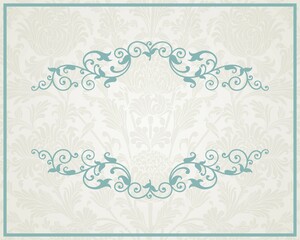 traditional wedding card design, paisley floral pattern , royal India	