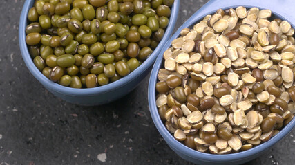 Green Mung Beans Also Know as Mung Dal, Vigna Radiata, Green Beans or Moong Dal isolated on White Background