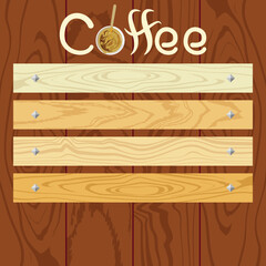 Naklejka premium Brown wooden board. Wood texture. Vector hand drawing. 