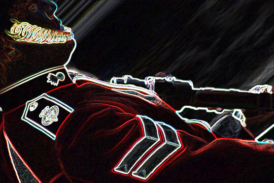 British guardsman marching London England 