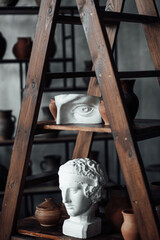 Art objects classical and contemporary painting retro sculptures and pottery
