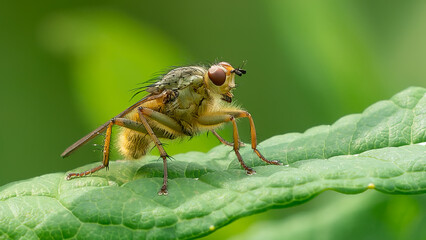 Golden dung fly ,Scathophaga stercoraria