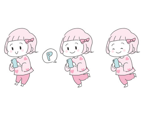 スマホを触る女の子