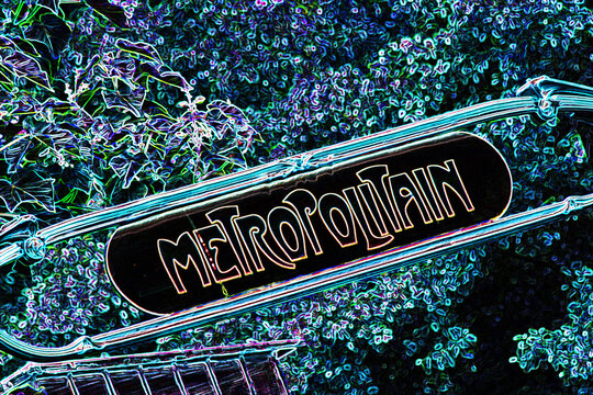 Paris metro sign France 