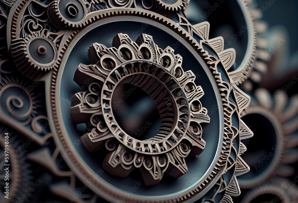 Poster gears on black Generative AI technology.