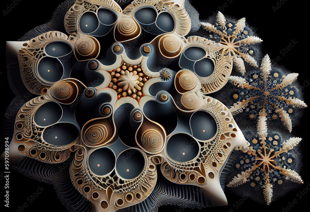 Aufkleber A maze of interlocking puzzle pieces, creating an optical illusion. Generative AI technology.